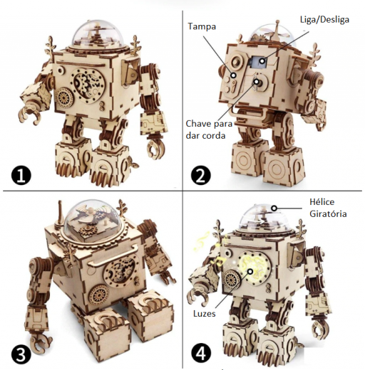 Quebra Cabeça 3D Robô Musical - Loja Lua Feliz